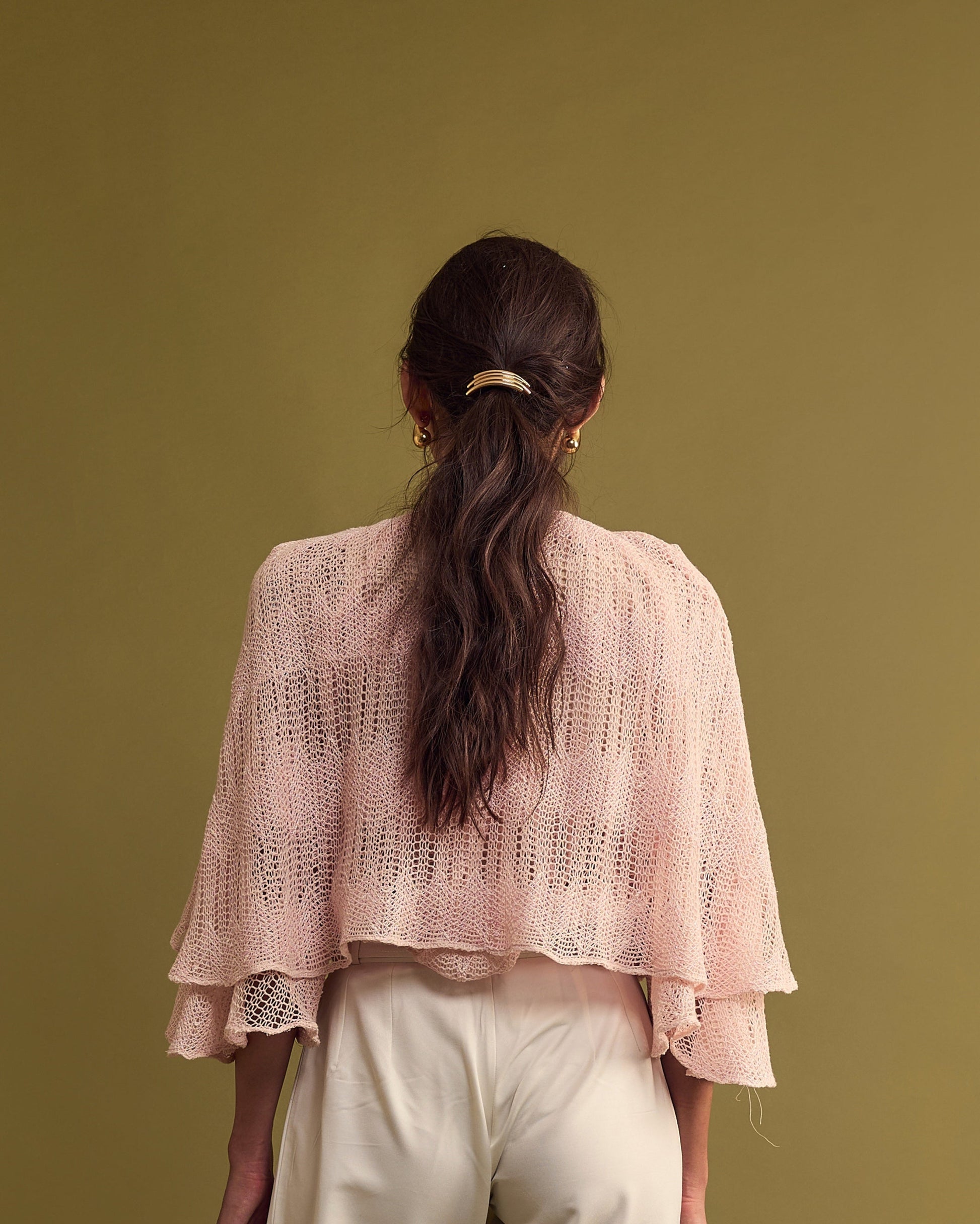 ELARIA Tie-Cape Top